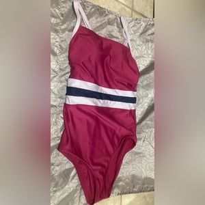 Bathing Suit - Purple w/white & navy blue accents - NWT - Small (4-6)
